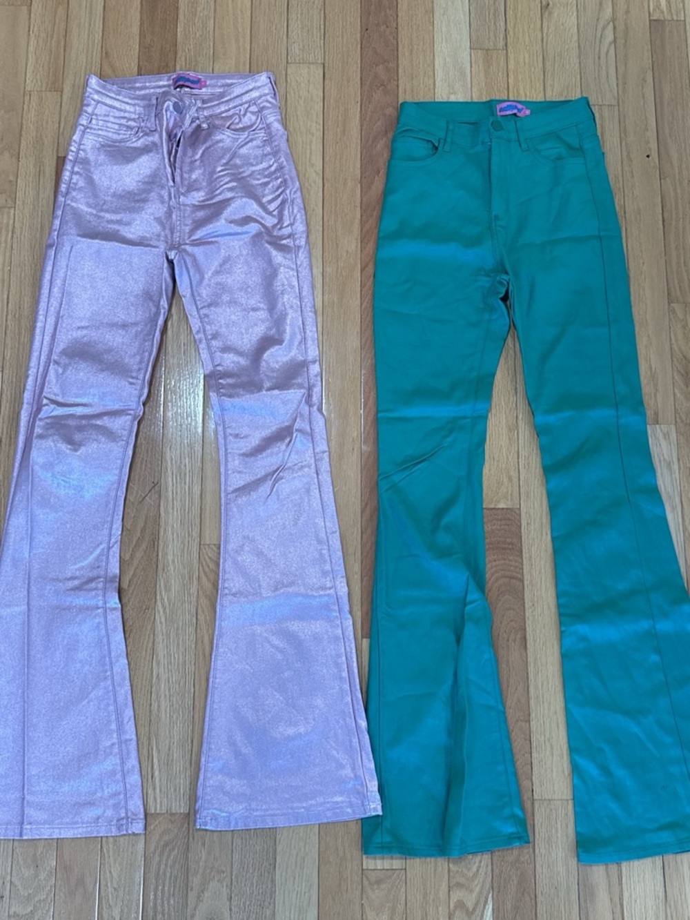 Edikted Teal High-Rise Flare Pants